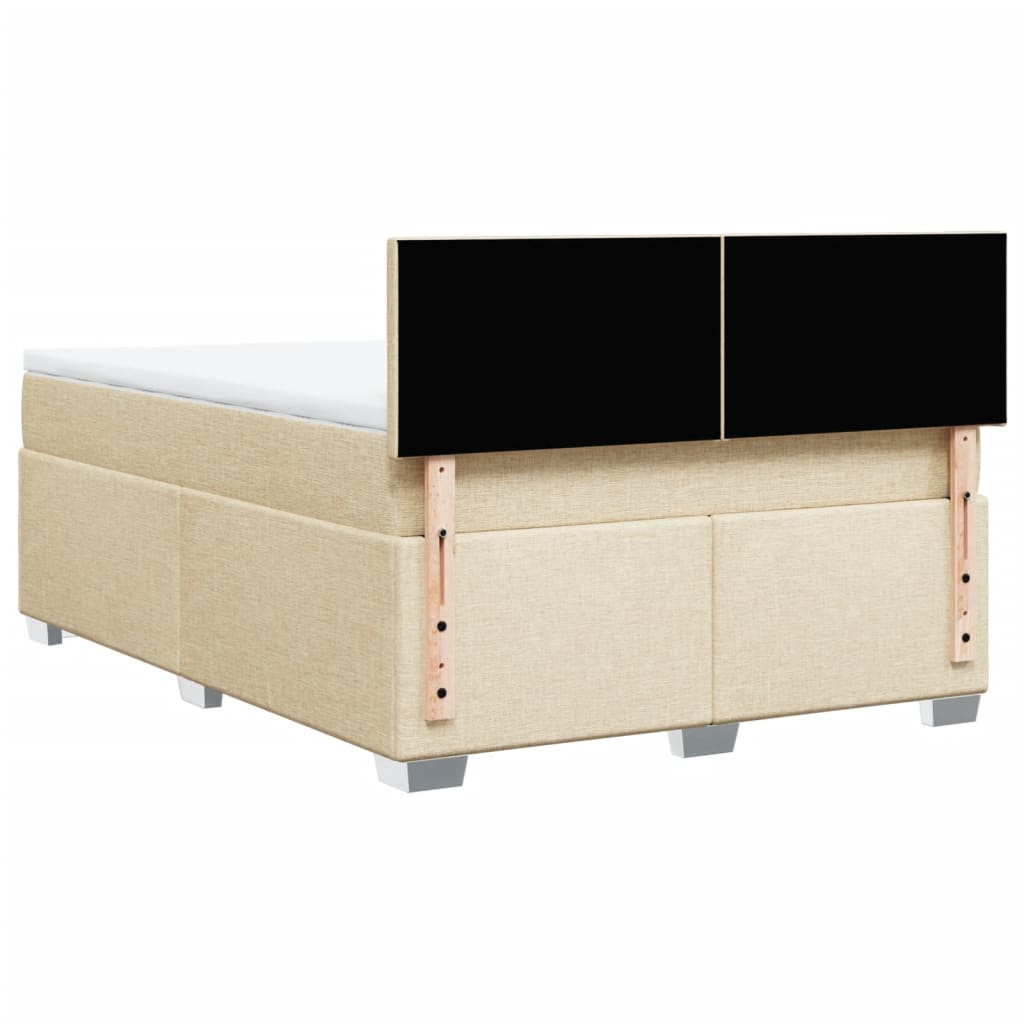 Boxspring met matras stof crèmekleurig 140x190 cm is nu te koop bij PeponiXL, paradijselijk wonen!