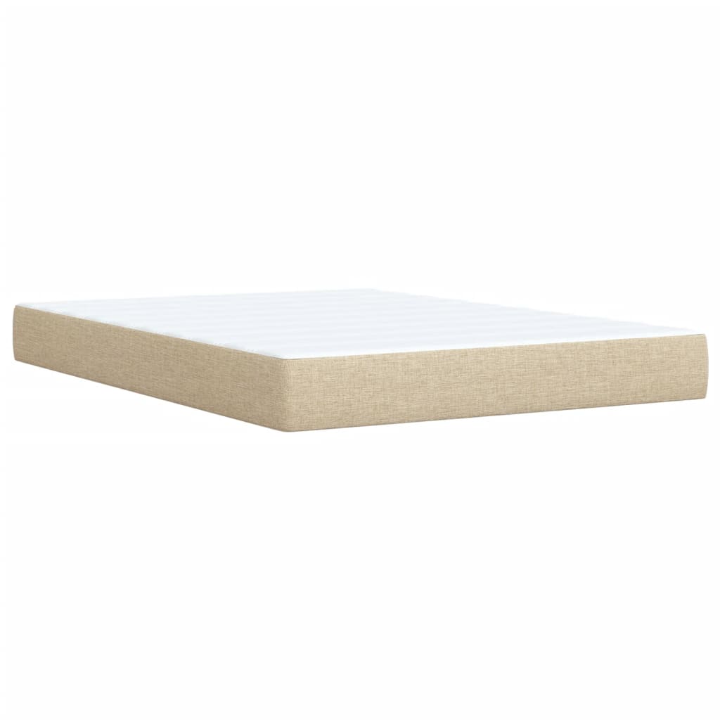 Boxspring met matras stof crèmekleurig 140x190 cm is nu te koop bij PeponiXL, paradijselijk wonen!