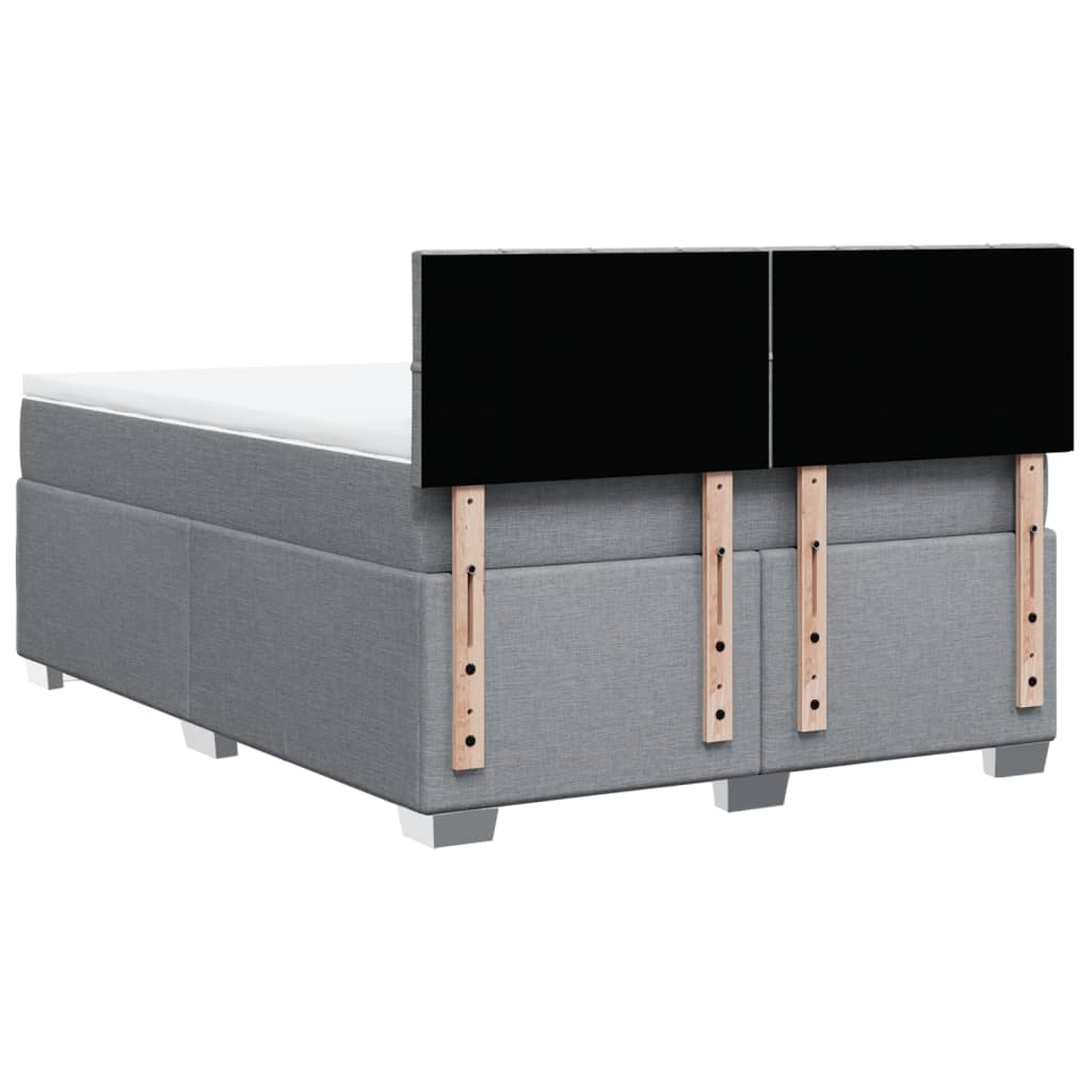 Boxspring met matras stof lichtgrijs 140x190 cm is nu te koop bij PeponiXL, paradijselijk wonen!