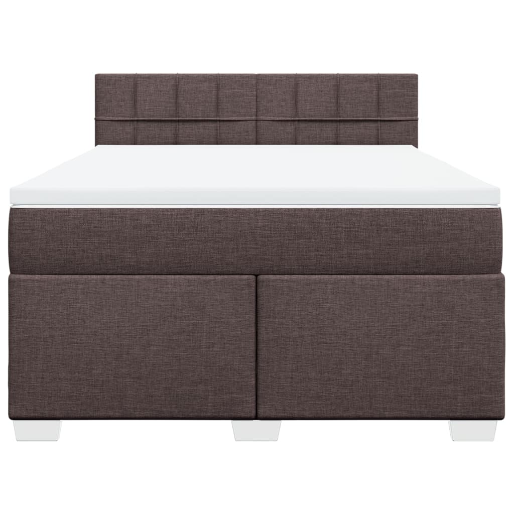 Boxspring met matras stof donkerbruin 140x190 cm is nu te koop bij PeponiXL, paradijselijk wonen!