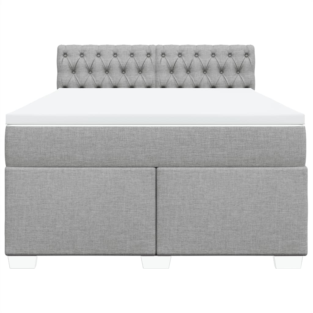 Boxspring met matras stof lichtgrijs 140x190 cm is nu te koop bij PeponiXL, paradijselijk wonen!