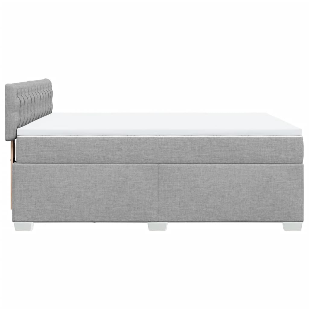 Boxspring met matras stof lichtgrijs 140x190 cm is nu te koop bij PeponiXL, paradijselijk wonen!