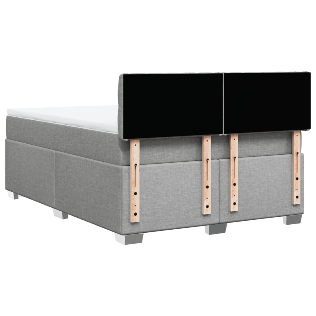 Boxspring met matras stof lichtgrijs 140x190 cm is nu te koop bij PeponiXL, paradijselijk wonen!