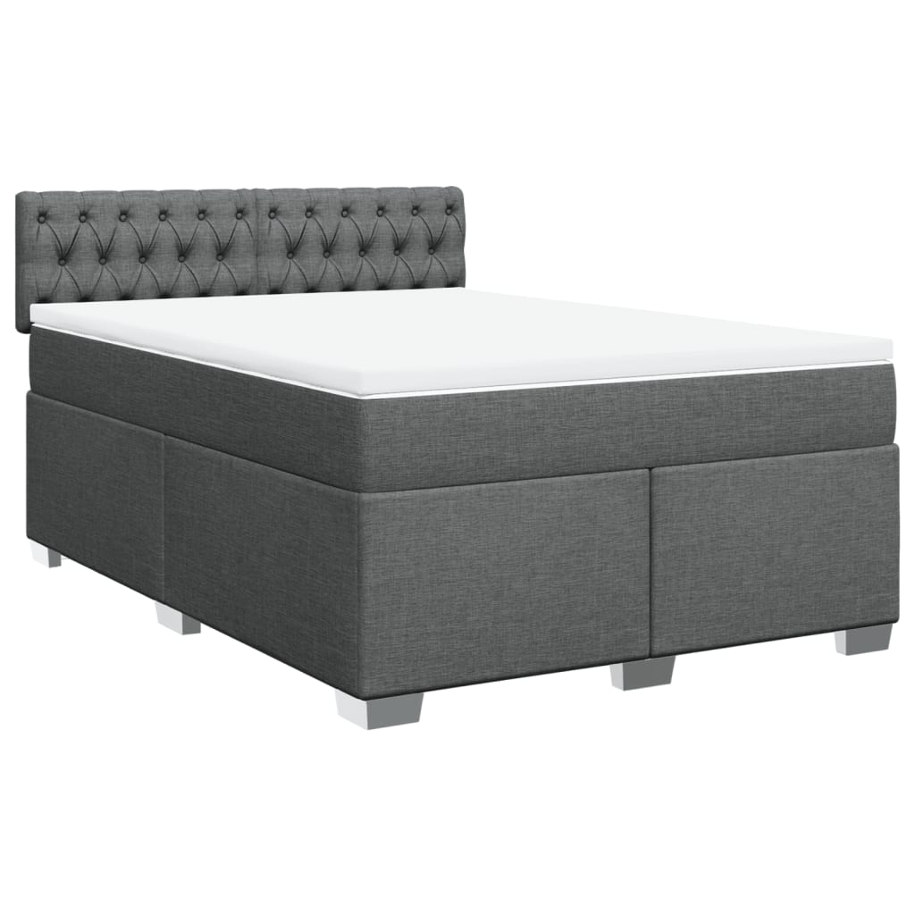 Boxspring met matras stof donkergrijs 140x190 cm is nu te koop bij PeponiXL, paradijselijk wonen!