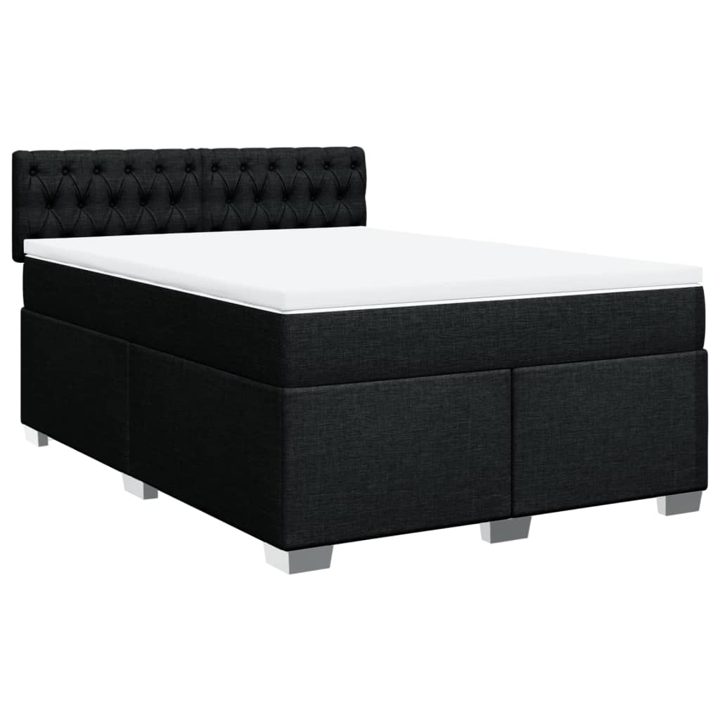 Boxspring met matras stof zwart 140x190 cm is nu te koop bij PeponiXL, paradijselijk wonen!