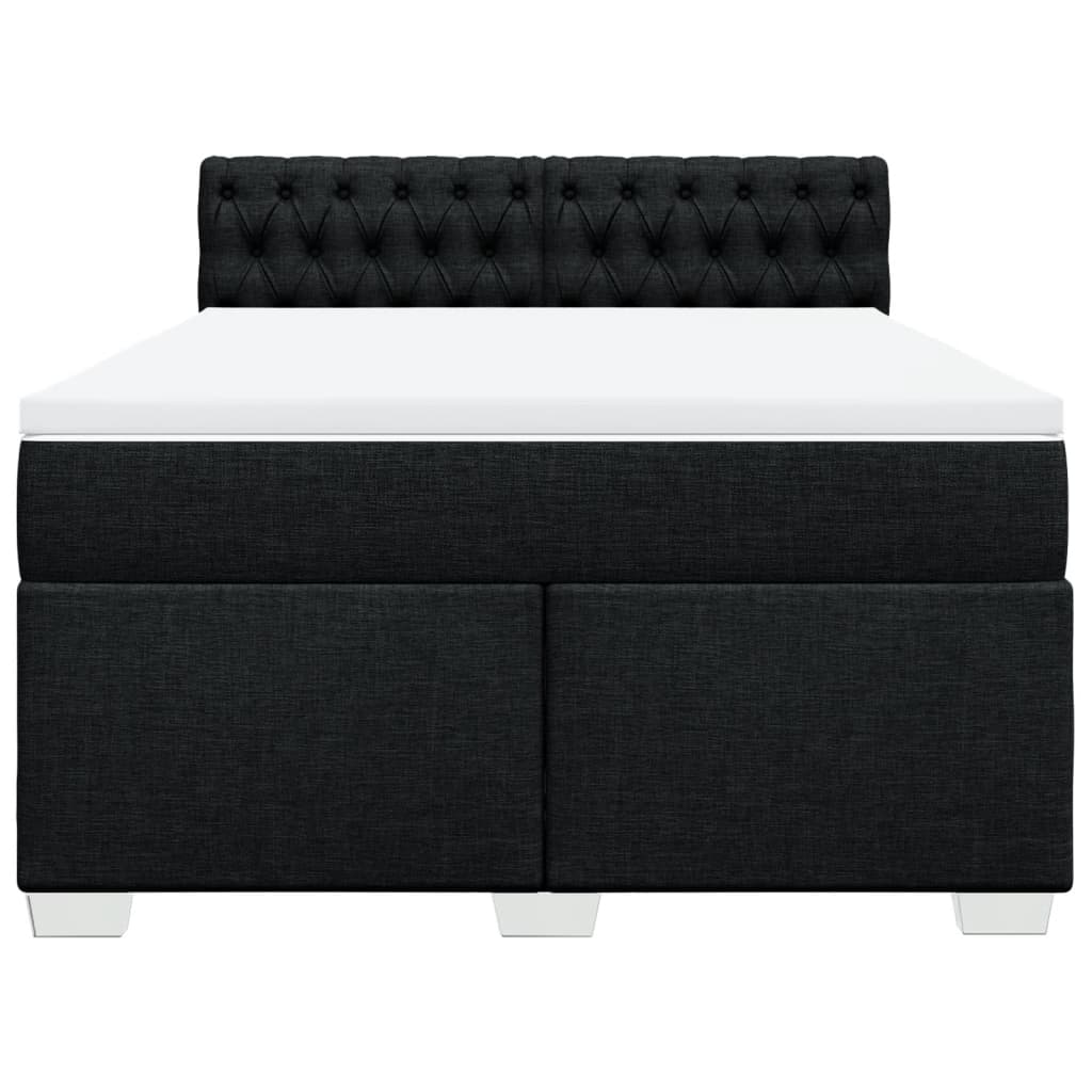 Boxspring met matras stof zwart 140x190 cm is nu te koop bij PeponiXL, paradijselijk wonen!