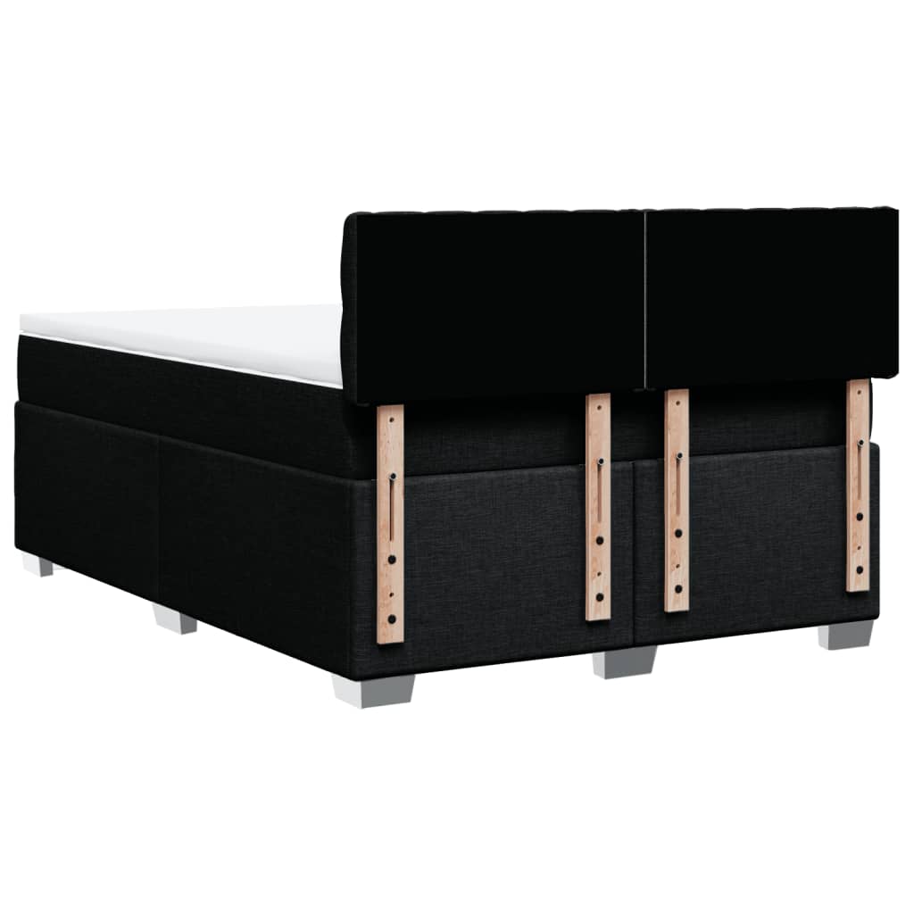 Boxspring met matras stof zwart 140x190 cm is nu te koop bij PeponiXL, paradijselijk wonen!