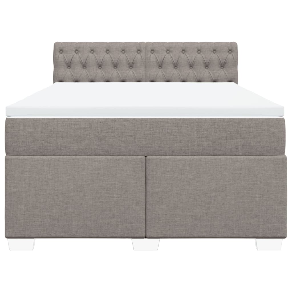 Boxspring met matras stof taupe 140x190 cm is nu te koop bij PeponiXL, paradijselijk wonen!