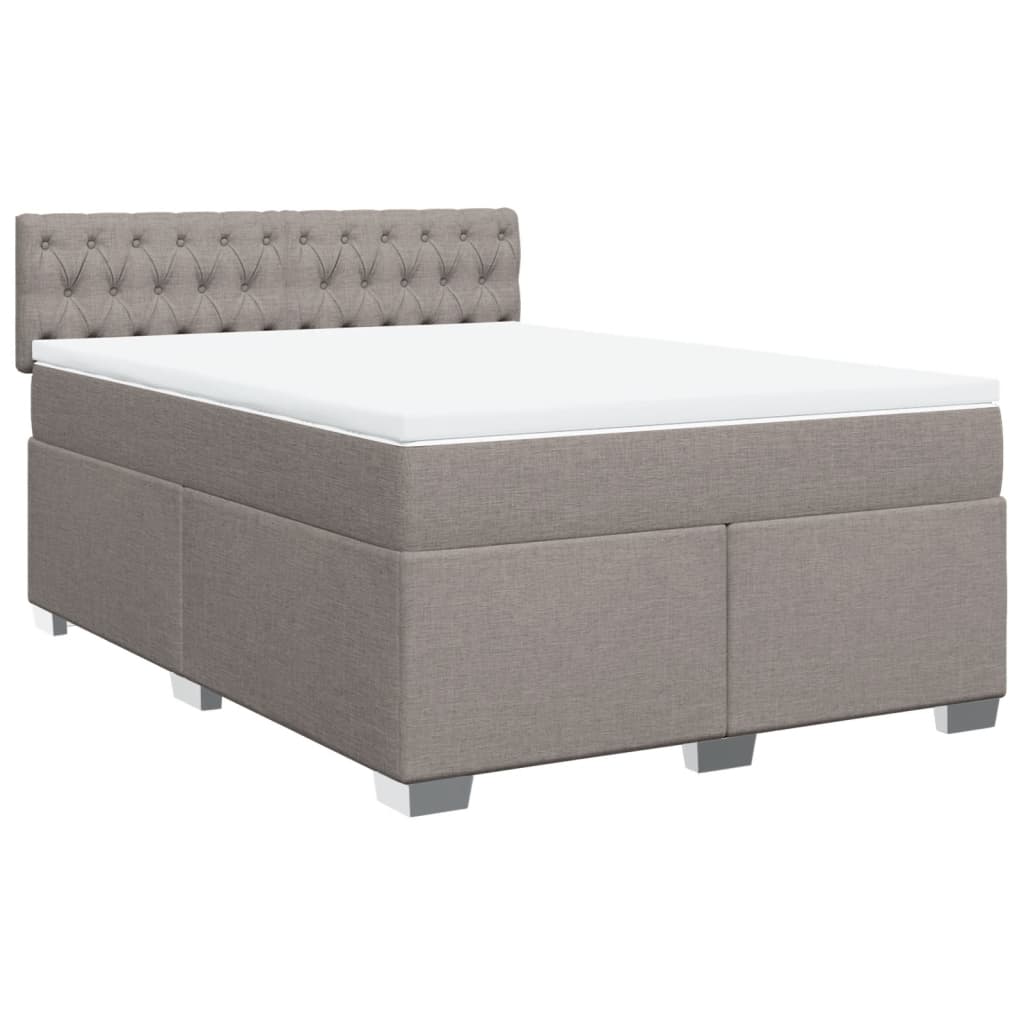 Boxspring met matras stof taupe 140x190 cm is nu te koop bij PeponiXL, paradijselijk wonen!