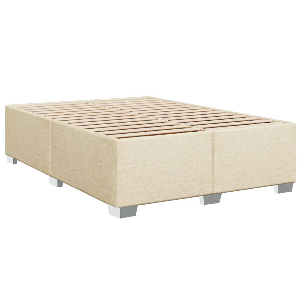 Boxspring met matras stof crèmekleurig 140x190 cm is nu te koop bij PeponiXL, paradijselijk wonen!