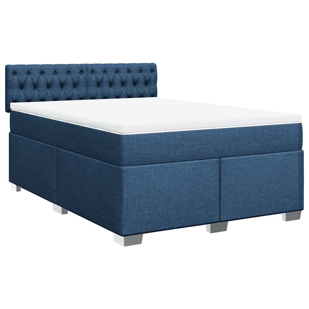 Boxspring met matras stof blauw 140x190 cm is nu te koop bij PeponiXL, paradijselijk wonen!
