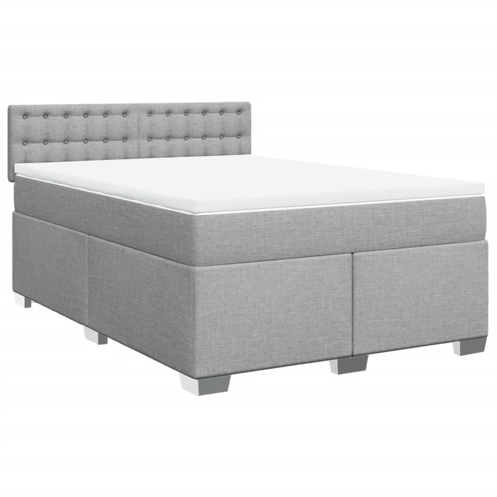 Boxspring met matras stof lichtgrijs 140x190 cm is nu te koop bij PeponiXL, paradijselijk wonen!