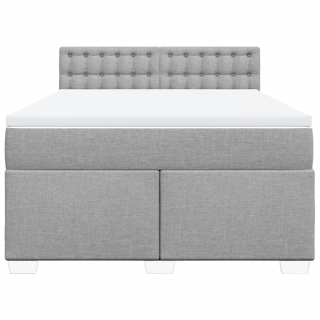 Boxspring met matras stof lichtgrijs 140x190 cm is nu te koop bij PeponiXL, paradijselijk wonen!