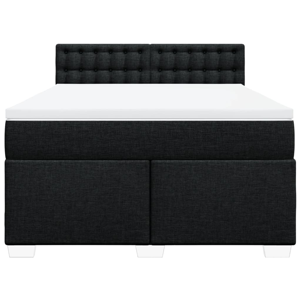 Boxspring met matras stof zwart 140x190 cm is nu te koop bij PeponiXL, paradijselijk wonen!