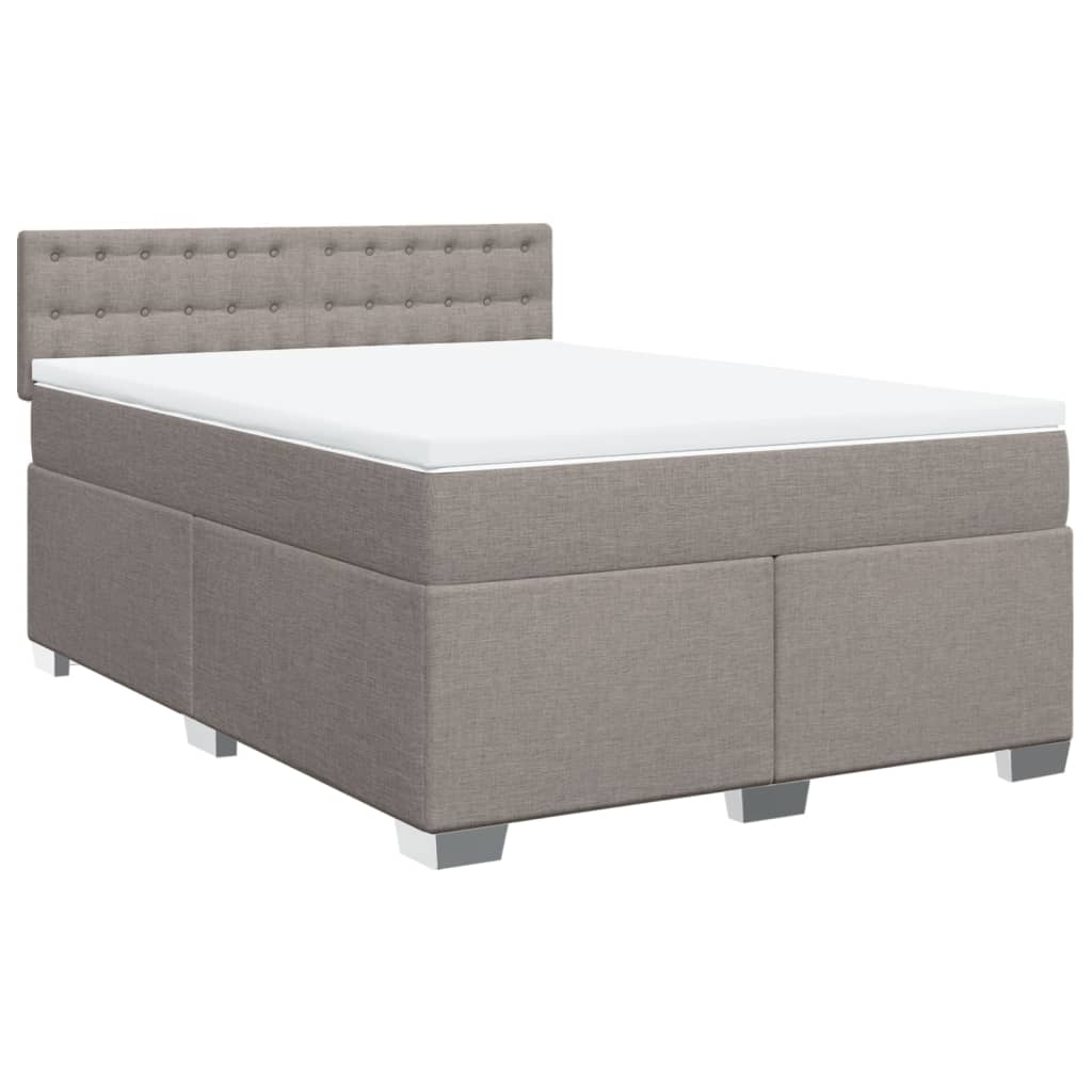 Boxspring met matras stof taupe 140x190 cm is nu te koop bij PeponiXL, paradijselijk wonen!