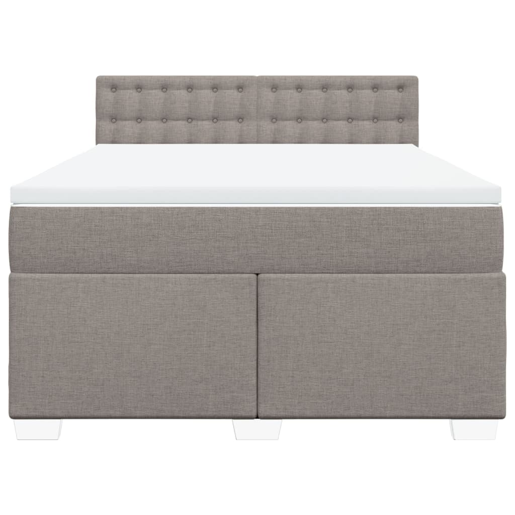 Boxspring met matras stof taupe 140x190 cm is nu te koop bij PeponiXL, paradijselijk wonen!