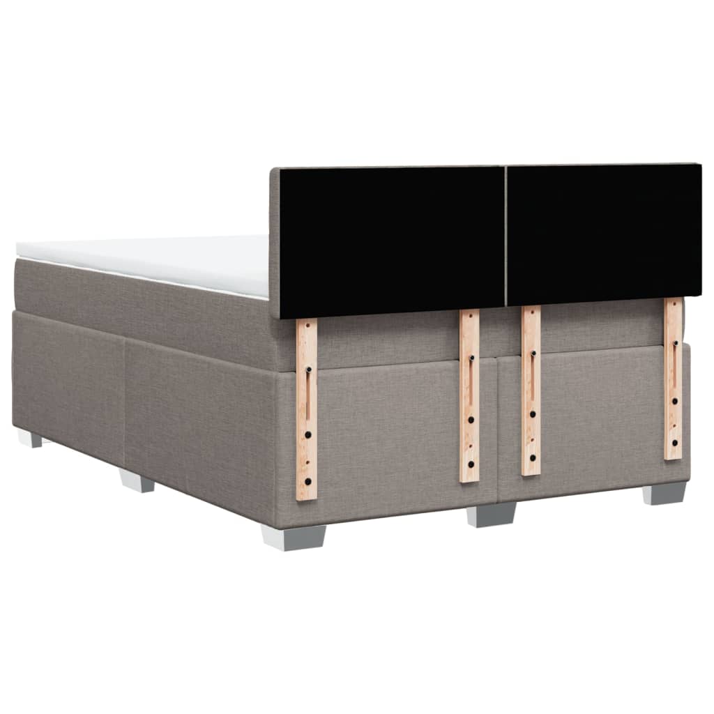 Boxspring met matras stof taupe 140x190 cm is nu te koop bij PeponiXL, paradijselijk wonen!