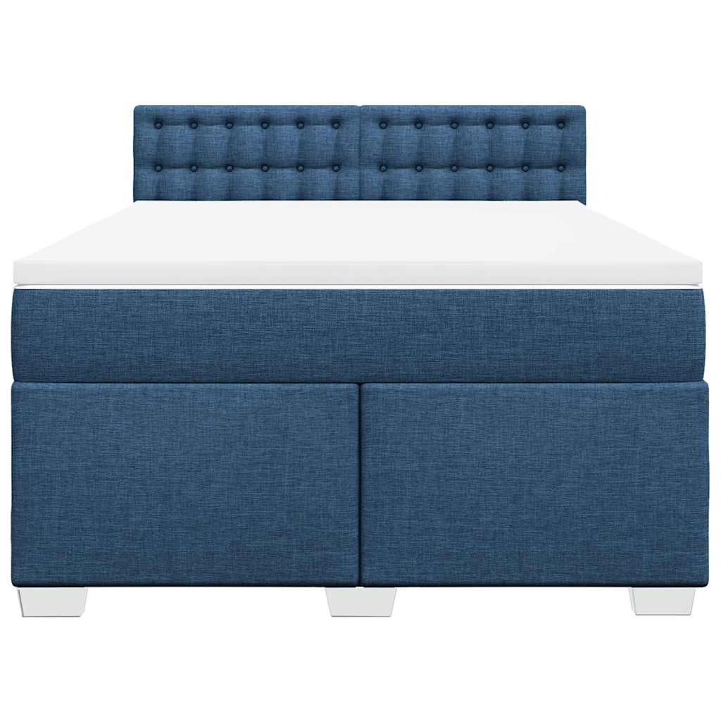 Boxspring met matras stof blauw 140x190 cm is nu te koop bij PeponiXL, paradijselijk wonen!