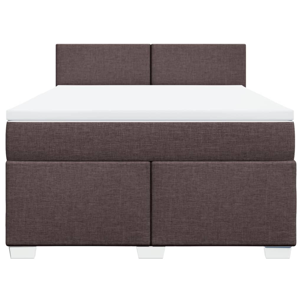 Boxspring met matras stof donkerbruin 140x200 cm is nu te koop bij PeponiXL, paradijselijk wonen!