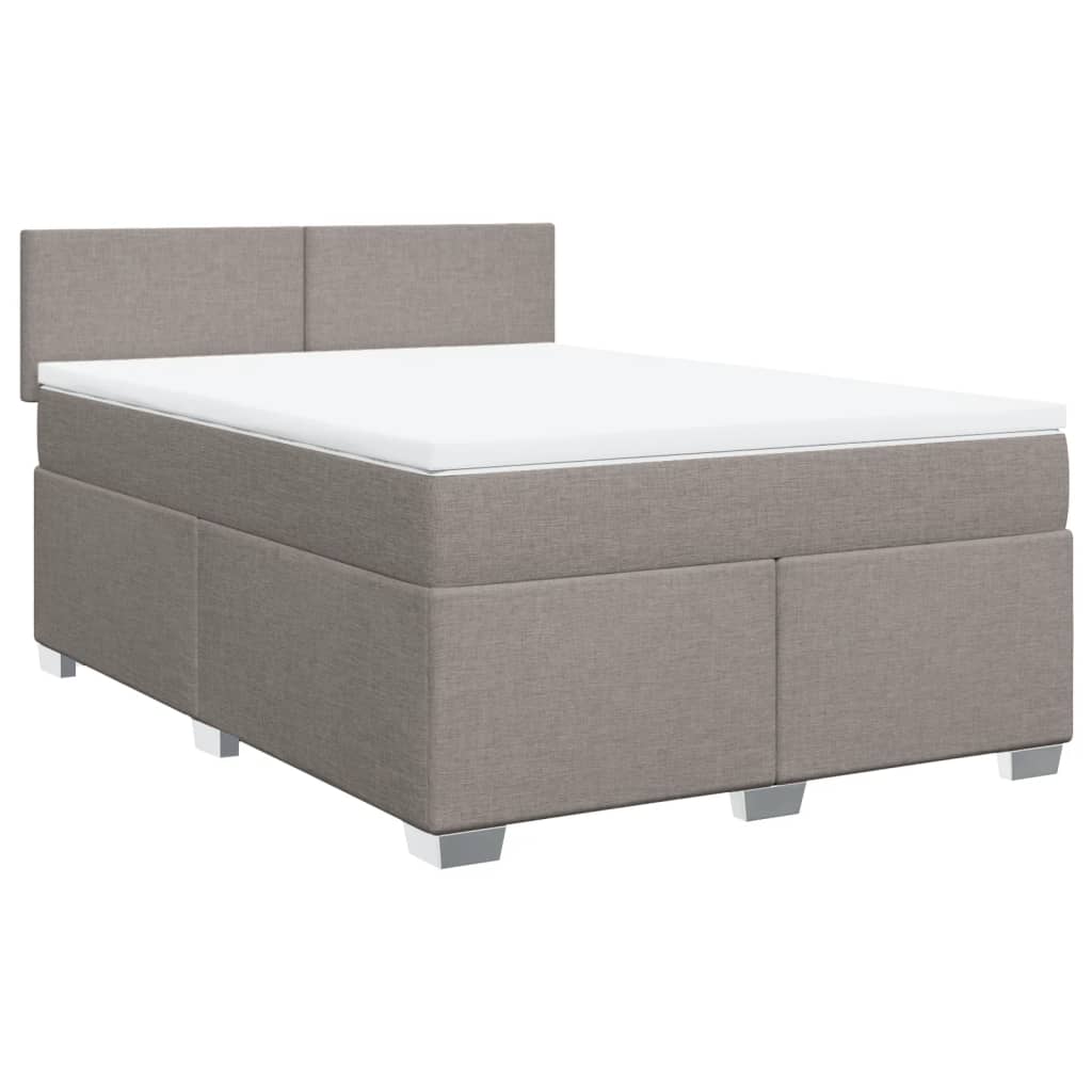 Boxspring met matras stof taupe 140x200 cm is nu te koop bij PeponiXL, paradijselijk wonen!