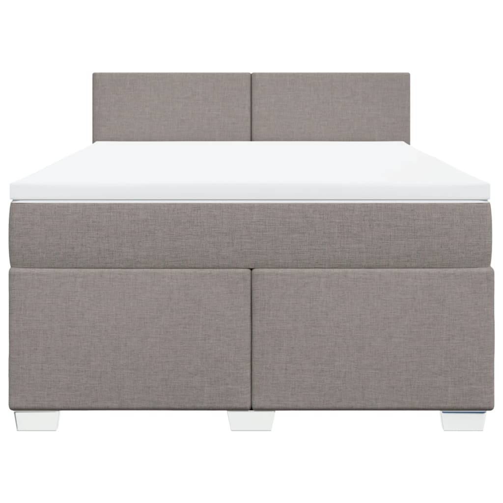 Boxspring met matras stof taupe 140x200 cm is nu te koop bij PeponiXL, paradijselijk wonen!