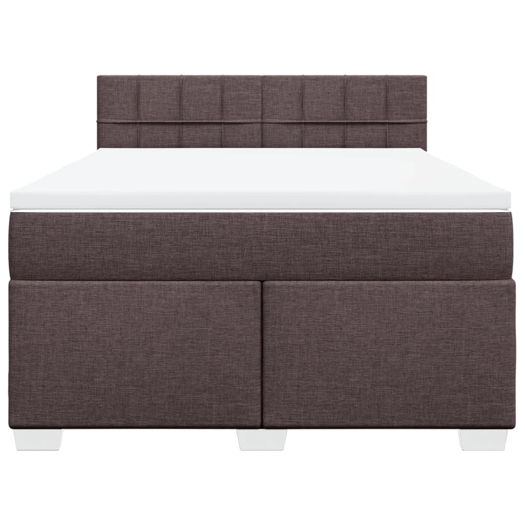 Boxspring met matras stof donkerbruin 140x200 cm is nu te koop bij PeponiXL, paradijselijk wonen!