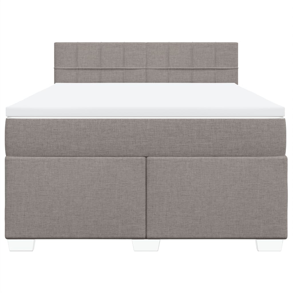Boxspring met matras stof taupe 140x200 cm is nu te koop bij PeponiXL, paradijselijk wonen!