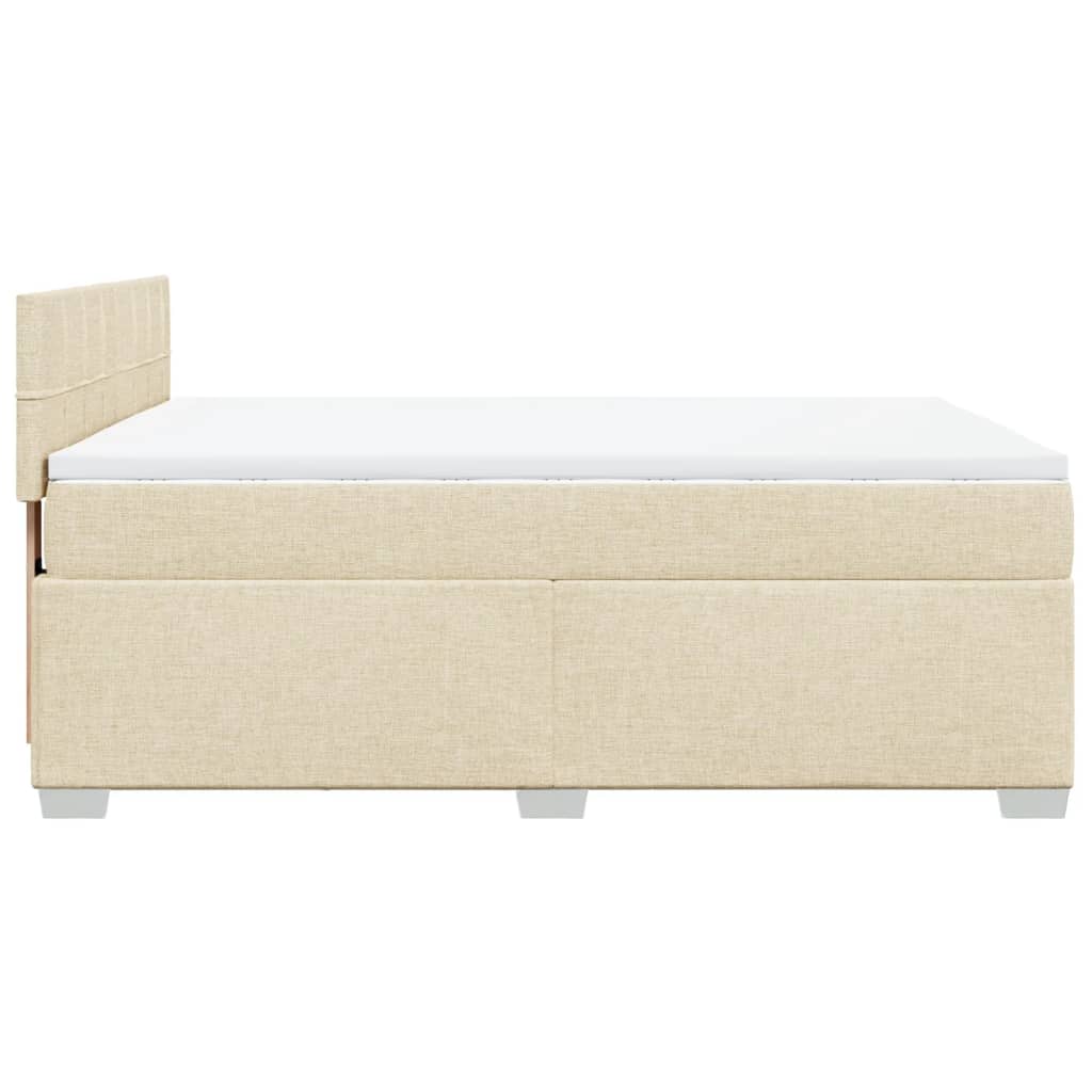 Boxspring met matras stof crèmekleurig 140x200 cm is nu te koop bij PeponiXL, paradijselijk wonen!