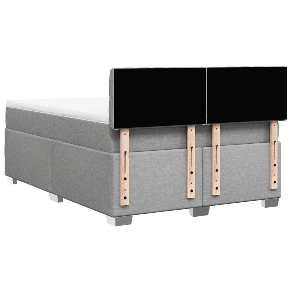Boxspring met matras stof lichtgrijs 140x200 cm is nu te koop bij PeponiXL, paradijselijk wonen!