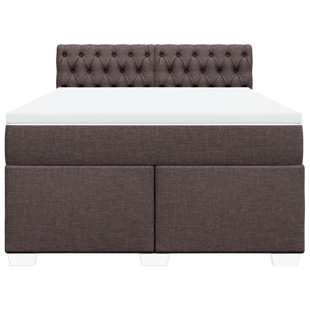 Boxspring met matras stof donkerbruin 140x200 cm is nu te koop bij PeponiXL, paradijselijk wonen!