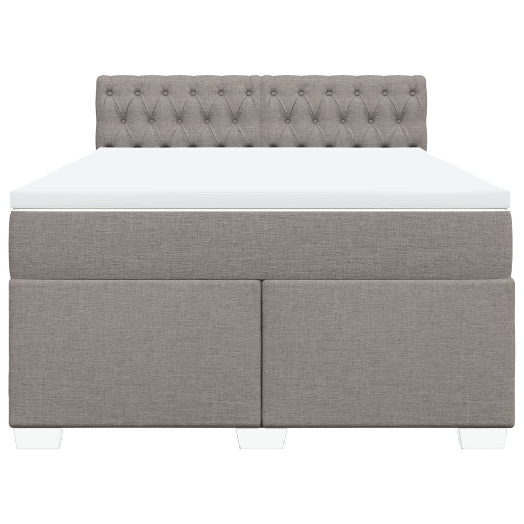 Boxspring met matras stof taupe 140x200 cm is nu te koop bij PeponiXL, paradijselijk wonen!