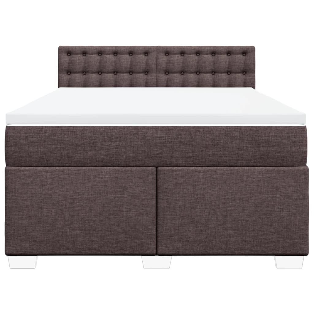 Boxspring met matras stof donkerbruin 140x200 cm is nu te koop bij PeponiXL, paradijselijk wonen!