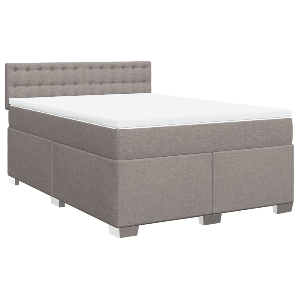 Boxspring met matras stof taupe 140x200 cm is nu te koop bij PeponiXL, paradijselijk wonen!