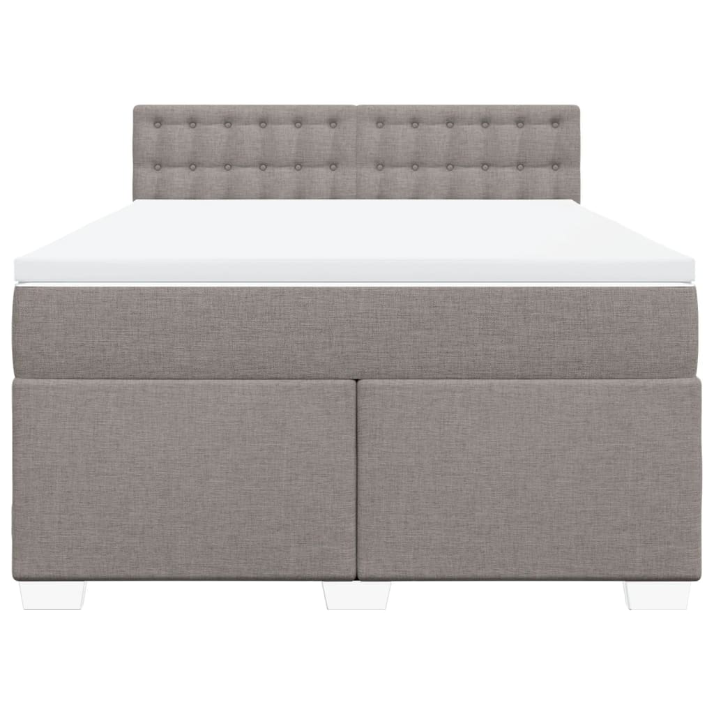 Boxspring met matras stof taupe 140x200 cm is nu te koop bij PeponiXL, paradijselijk wonen!