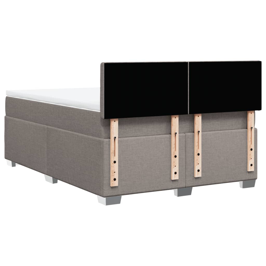Boxspring met matras stof taupe 140x200 cm is nu te koop bij PeponiXL, paradijselijk wonen!