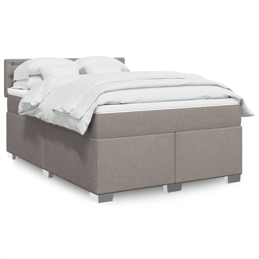 Boxspring met matras stof taupe 140x200 cm is nu te koop bij PeponiXL, paradijselijk wonen!