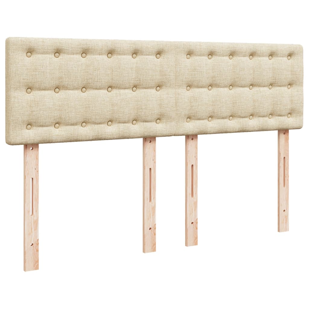 Boxspring met matras stof crèmekleurig 140x200 cm is nu te koop bij PeponiXL, paradijselijk wonen!