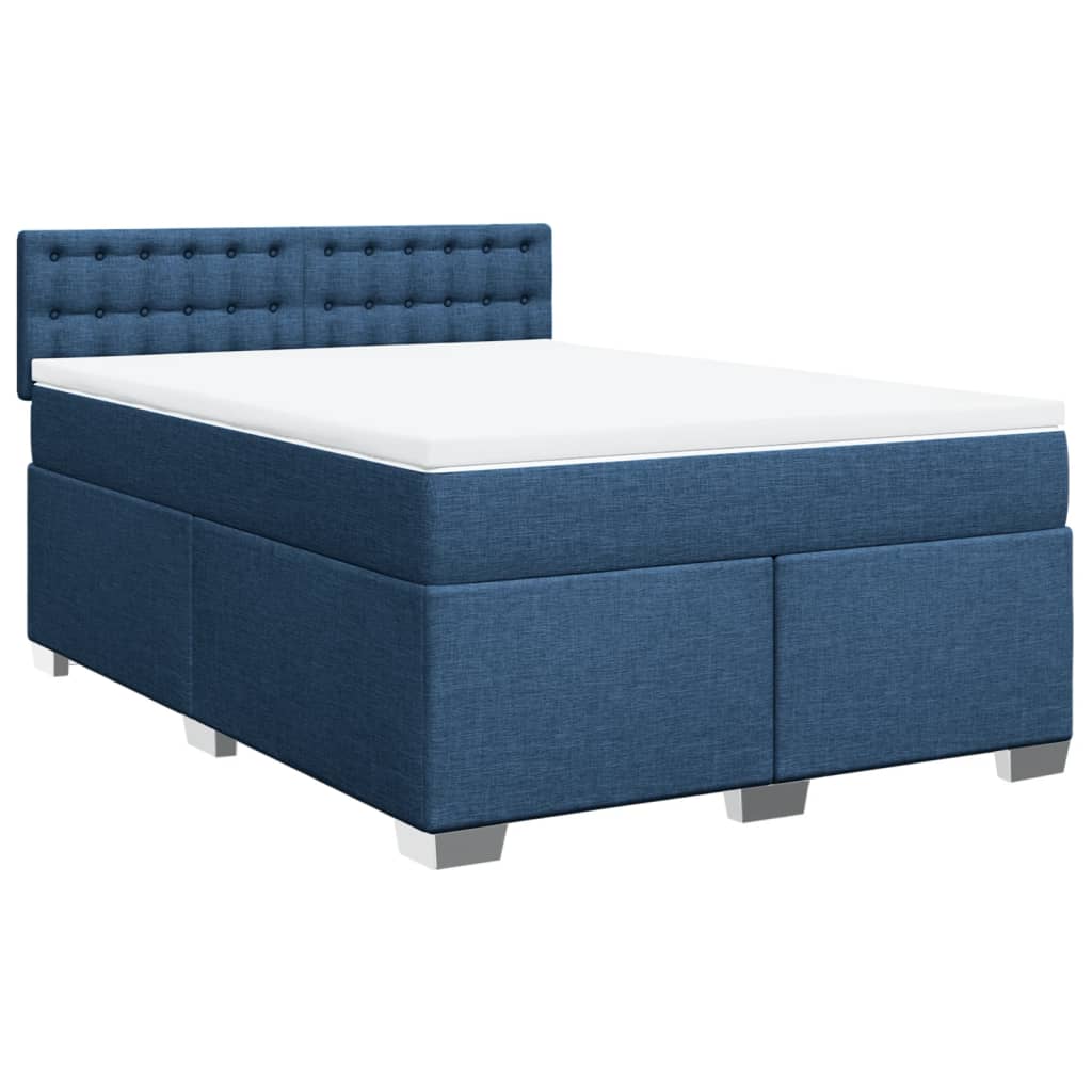 Boxspring met matras stof blauw 140x200 cm is nu te koop bij PeponiXL, paradijselijk wonen!