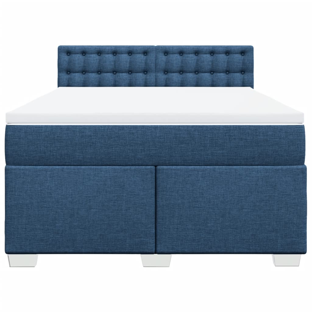 Boxspring met matras stof blauw 140x200 cm is nu te koop bij PeponiXL, paradijselijk wonen!