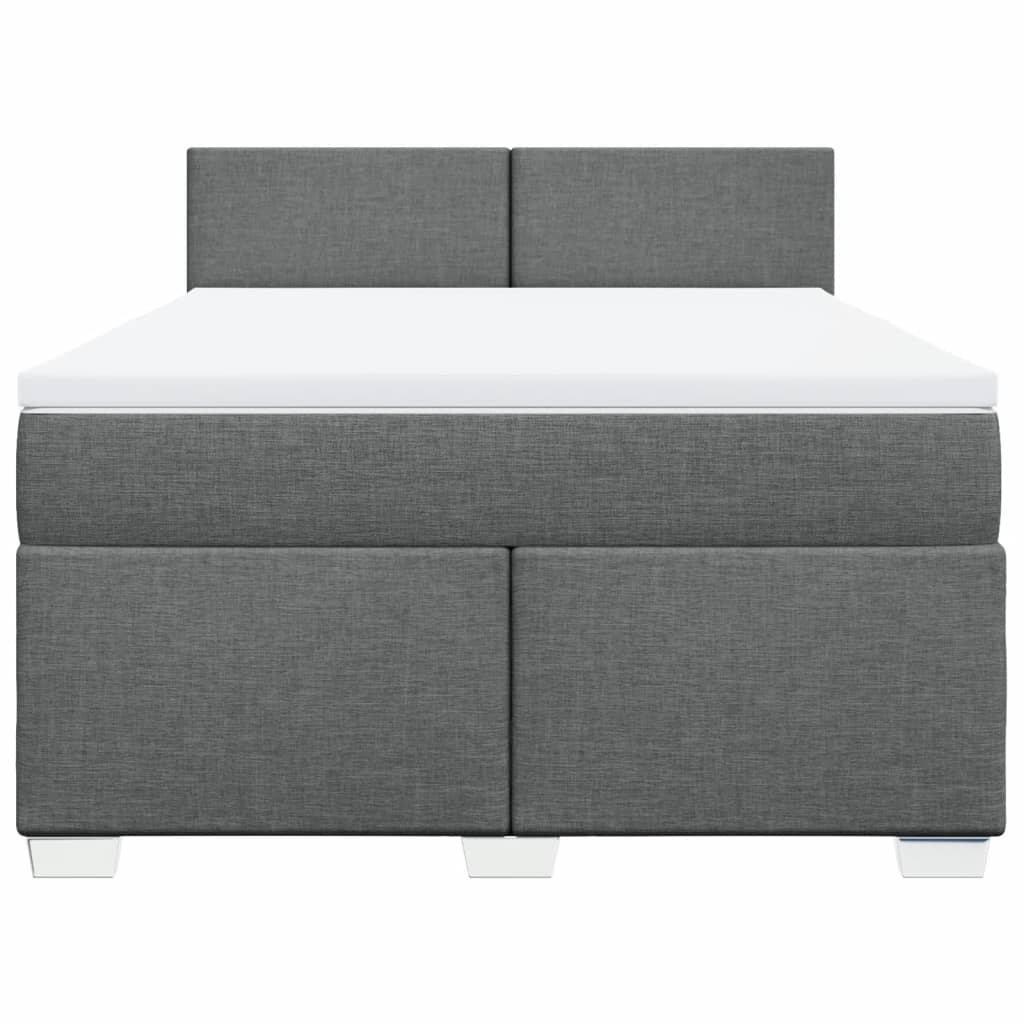 Boxspring met matras stof donkergrijs 160x200 cm is nu te koop bij PeponiXL, paradijselijk wonen!