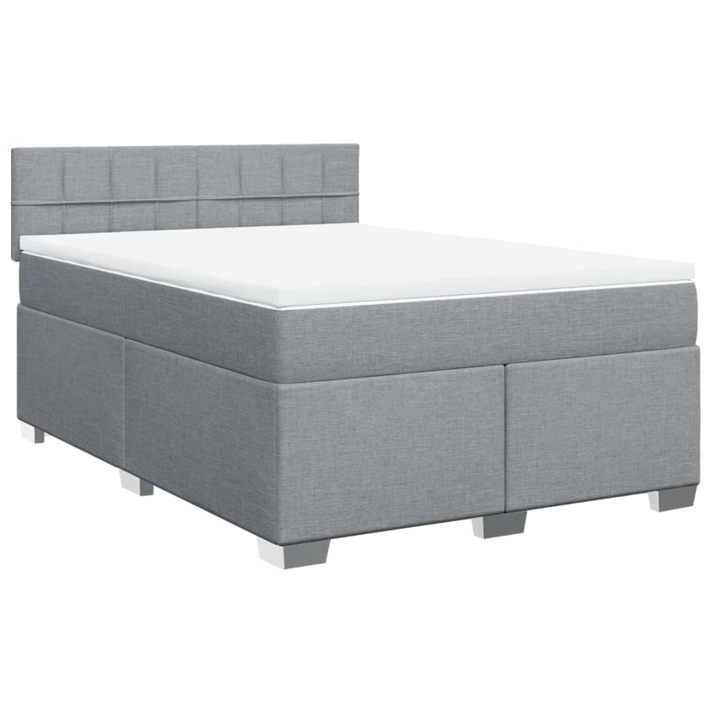 Boxspring met matras stof lichtgrijs 160x200 cm is nu te koop bij PeponiXL, paradijselijk wonen!