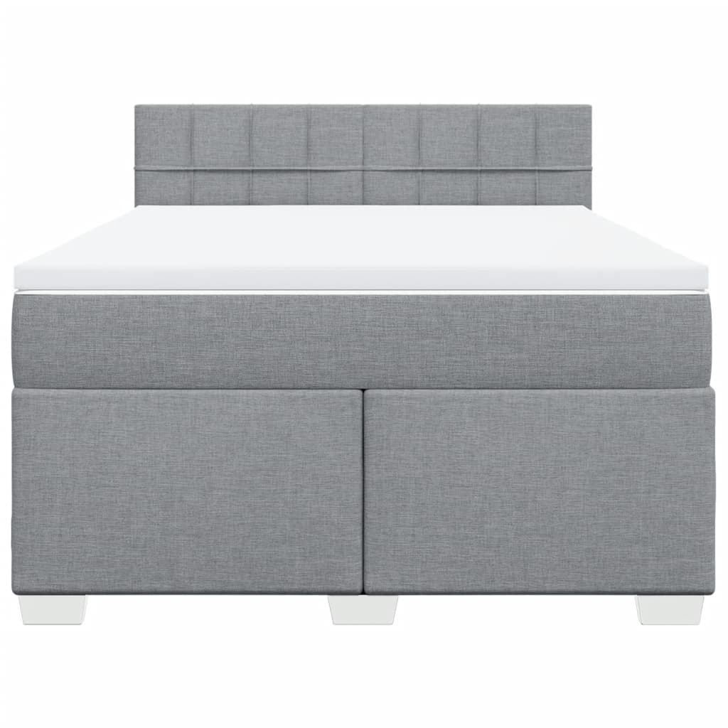 Boxspring met matras stof lichtgrijs 160x200 cm is nu te koop bij PeponiXL, paradijselijk wonen!