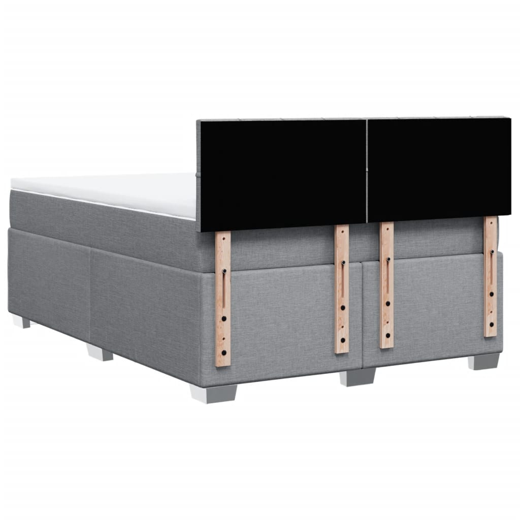 Boxspring met matras stof lichtgrijs 160x200 cm is nu te koop bij PeponiXL, paradijselijk wonen!