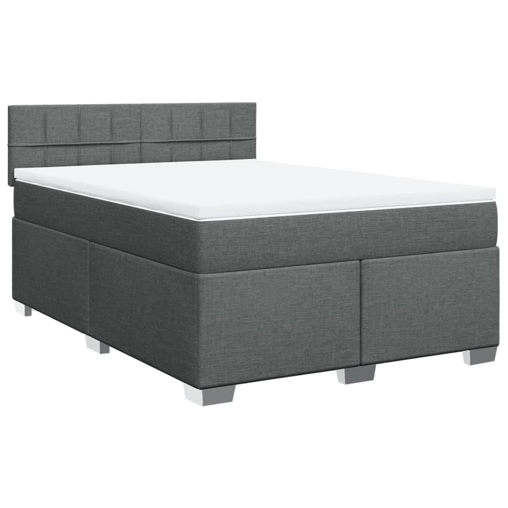 Boxspring met matras stof donkergrijs 160x200 cm is nu te koop bij PeponiXL, paradijselijk wonen!