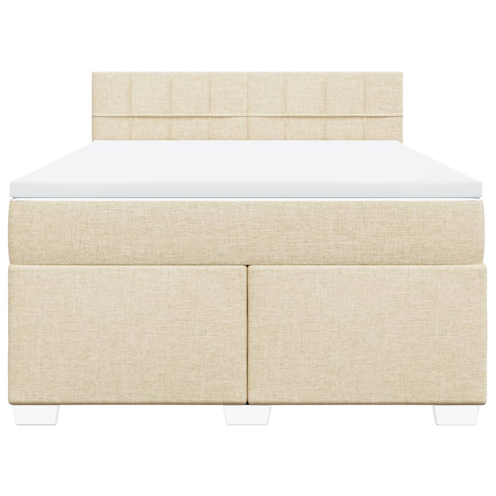 Boxspring met matras stof crèmekleurig 160x200 cm is nu te koop bij PeponiXL, paradijselijk wonen!