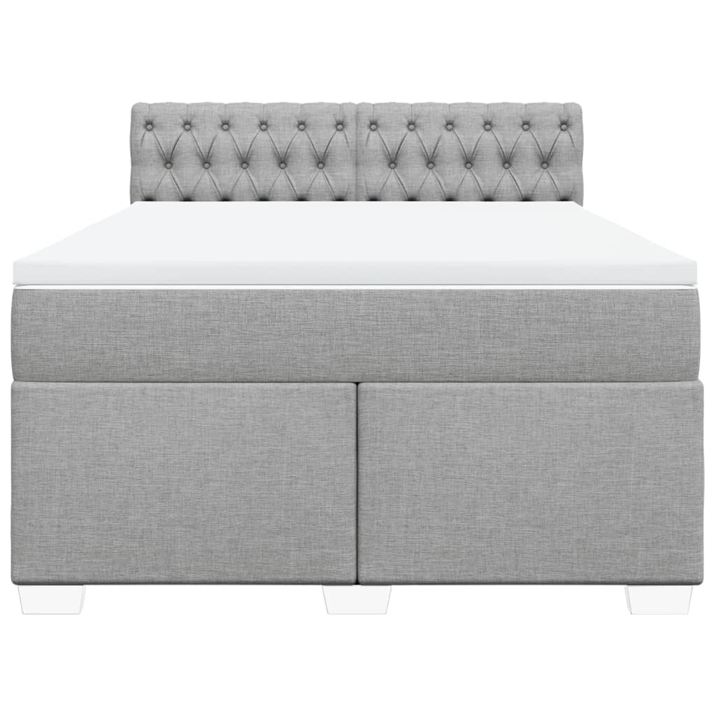 Boxspring met matras stof lichtgrijs 160x200 cm is nu te koop bij PeponiXL, paradijselijk wonen!