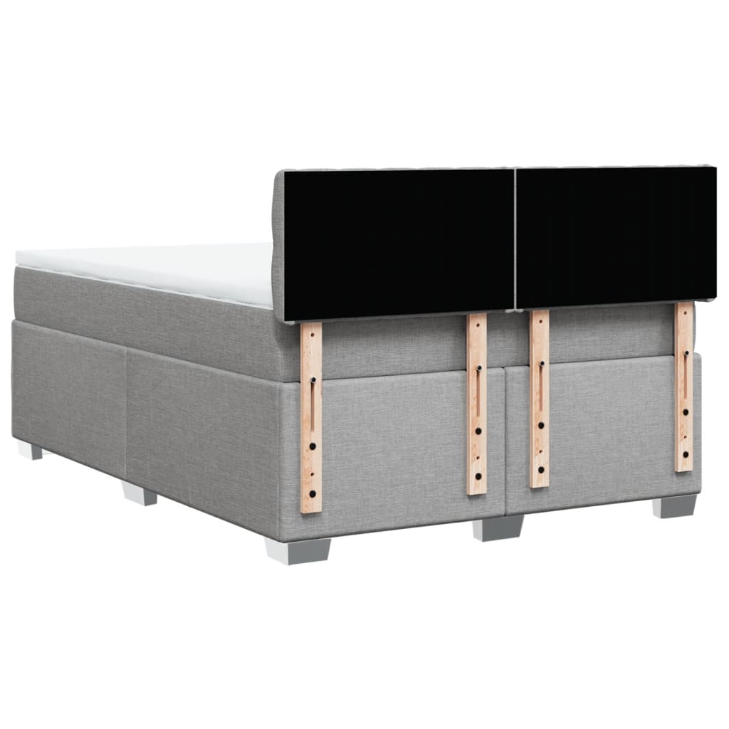 Boxspring met matras stof lichtgrijs 160x200 cm is nu te koop bij PeponiXL, paradijselijk wonen!