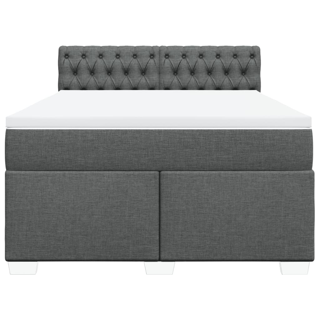 Boxspring met matras stof donkergrijs 160x200 cm is nu te koop bij PeponiXL, paradijselijk wonen!