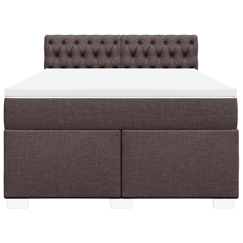 Boxspring met matras stof donkerbruin 160x200 cm is nu te koop bij PeponiXL, paradijselijk wonen!