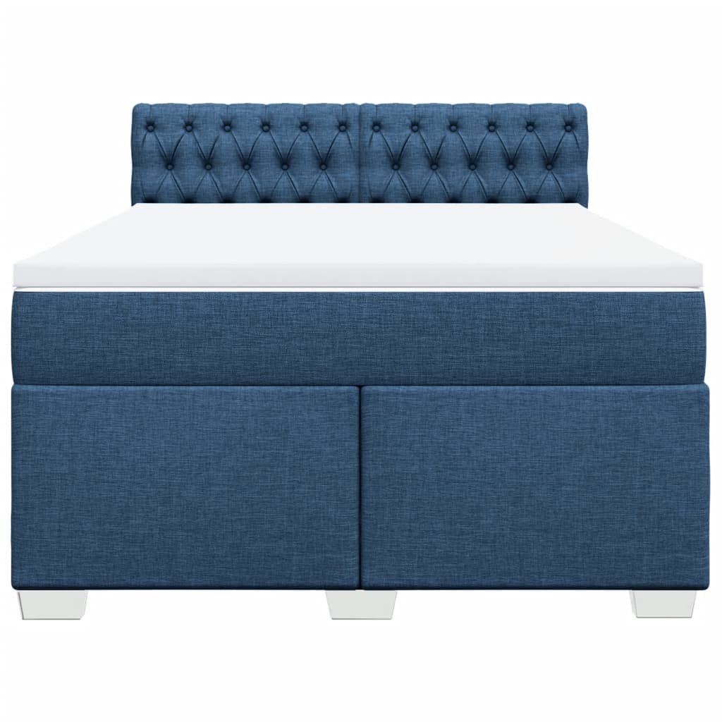 Boxspring met matras stof blauw 160x200 cm is nu te koop bij PeponiXL, paradijselijk wonen!